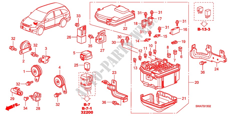 CONTROL UNIT(ENGINE ROOM) (DIESEL)(1) for Honda CR-V DIESEL 2.2 EXECUTIVE 5 Doors 6 speed manual 2007