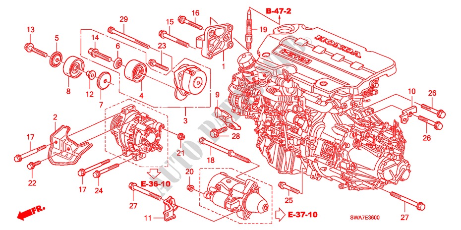 ENGINE MOUNTING BRACKET (DIESEL) for Honda CR-V DIESEL 2.2 S&L PACKAGE 5 Doors 6 speed manual 2007