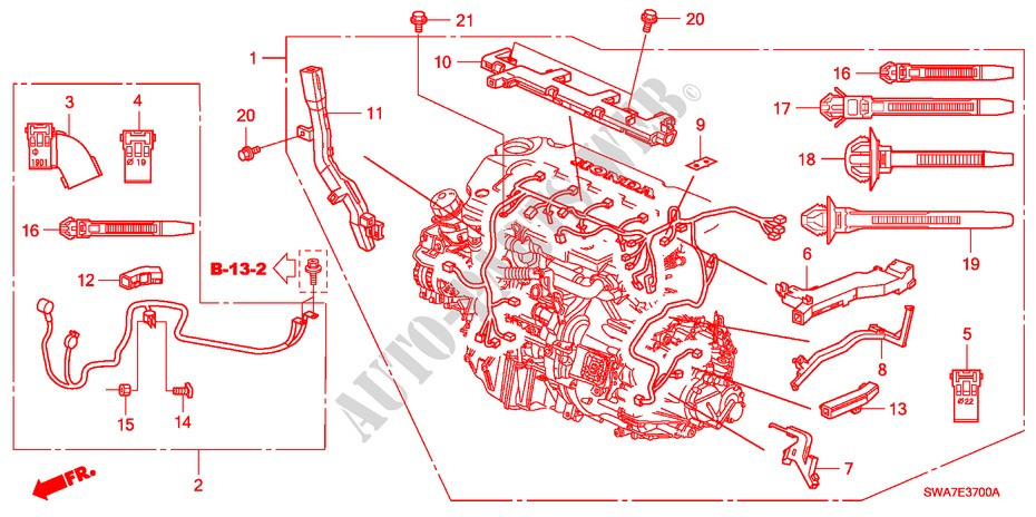 ENGINE WIRE HARNESS (DIESEL) for Honda CR-V DIESEL 2.2 S&L PACKAGE 5 Doors 6 speed manual 2007