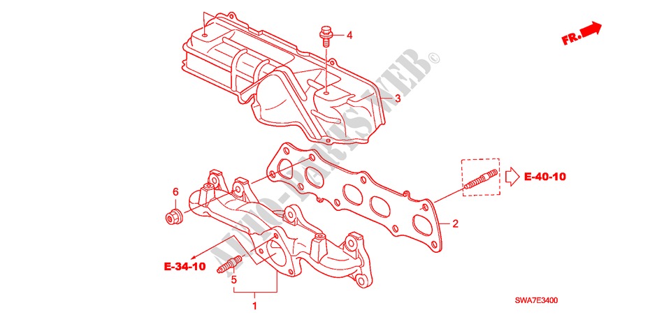 EXHAUST MANIFOLD (DIESEL) for Honda CR-V DIESEL 2.2 S&L PACKAGE 5 Doors 6 speed manual 2007