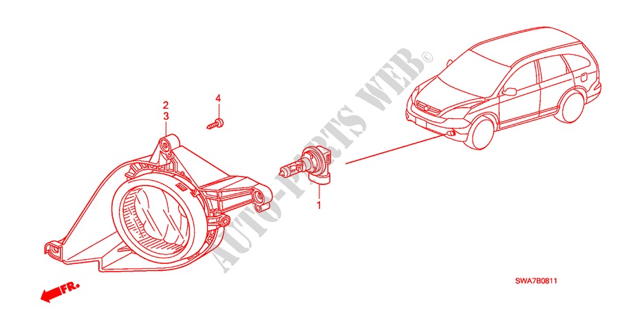 FOG LIGHT (2) for Honda CR-V DIESEL 2.2 ELEGANCE/SPORT 5 Doors 6 speed manual 2008