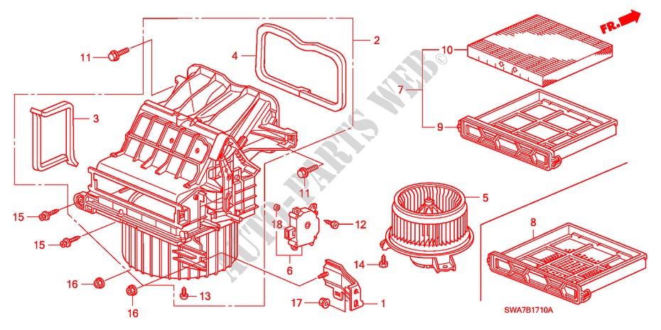 HEATER BLOWER (LH) for Honda CR-V DIESEL 2.2 ELEGANCE/SPORT 5 Doors 6 speed manual 2008