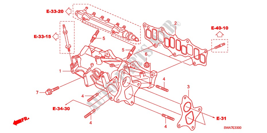 INTAKE MANIFOLD (DIESEL) for Honda CR-V DIESEL 2.2 ELEGANCE/SPORT 5 Doors 6 speed manual 2008