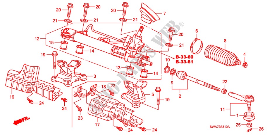 P.S. GEAR BOX (HPS) (LH) for Honda CR-V RV-SI 5 Doors 6 speed manual 2007