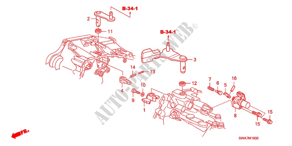 SHIFT ARM/SHIFT LEVER (DIESEL) for Honda CR-V DIESEL 2.2 S&L PACKAGE 5 Doors 6 speed manual 2007