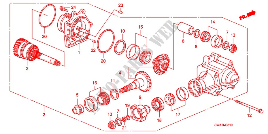 TRANSFER (2.0L) (2.4L) for Honda CR-V EX 5 Doors 6 speed manual 2007