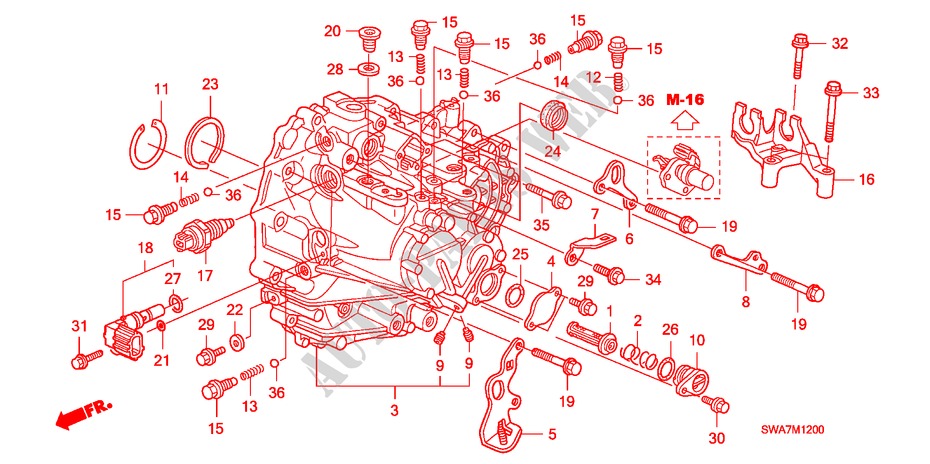 TRANSMISSION CASE (DIESEL) for Honda CR-V DIESEL 2.2 S&L PACKAGE 5 Doors 6 speed manual 2007