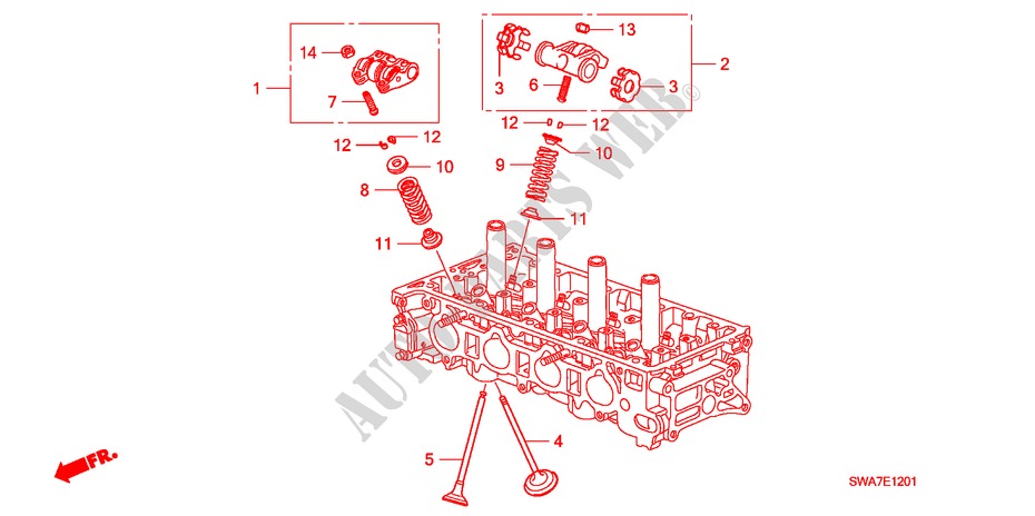 VALVE/ROCKER ARM (2.4L) for Honda CR-V RV-SI 5 Doors 6 speed manual 2007