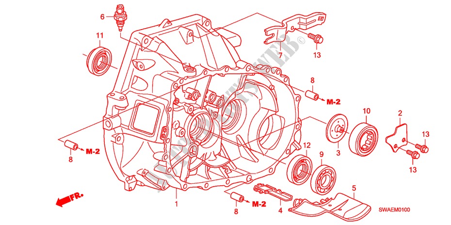 CLUTCH CASE(2.0L) for Honda CR-V ES 5 Doors 6 speed manual 2010