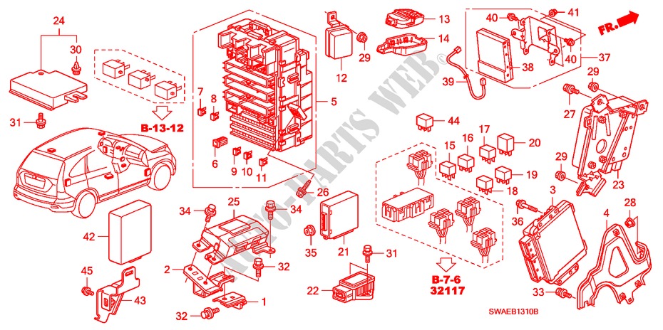 CONTROL UNIT(CABIN)(LH)(1 ) for Honda CR-V DIESEL 2.2 ELEGANCE 5 Doors 6 speed manual 2010