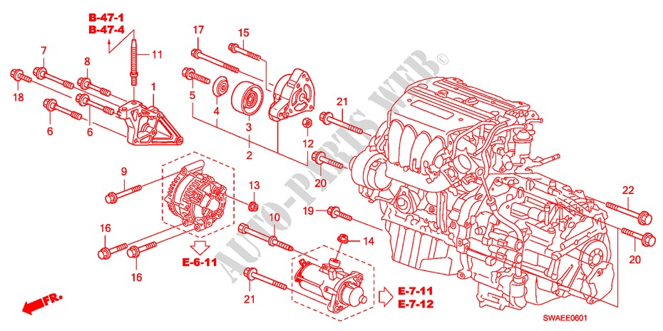 ENGINE MOUNTING BRACKET(2 .4L) for Honda CR-V EXECUTIVE 5 Doors 5 speed automatic 2009