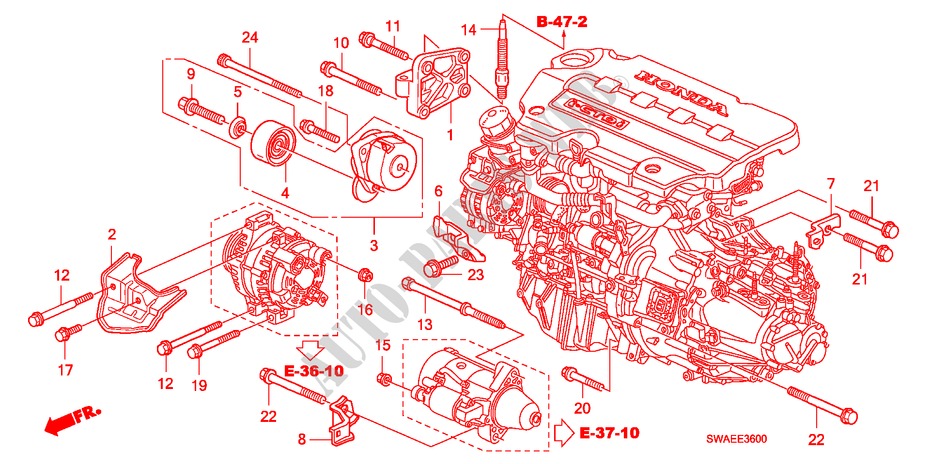 ENGINE MOUNTING BRACKET(D IESEL)('09) for Honda CR-V DIESEL 2.2 EXECUTIVE 5 Doors 6 speed manual 2009