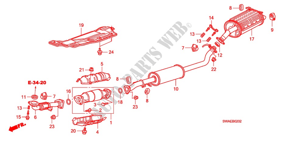 EXHAUST PIPE/SILENCER(DIE SEL)(1)('09) for Honda CR-V DIESEL 2.2 EXECUTIVE 5 Doors 6 speed manual 2009