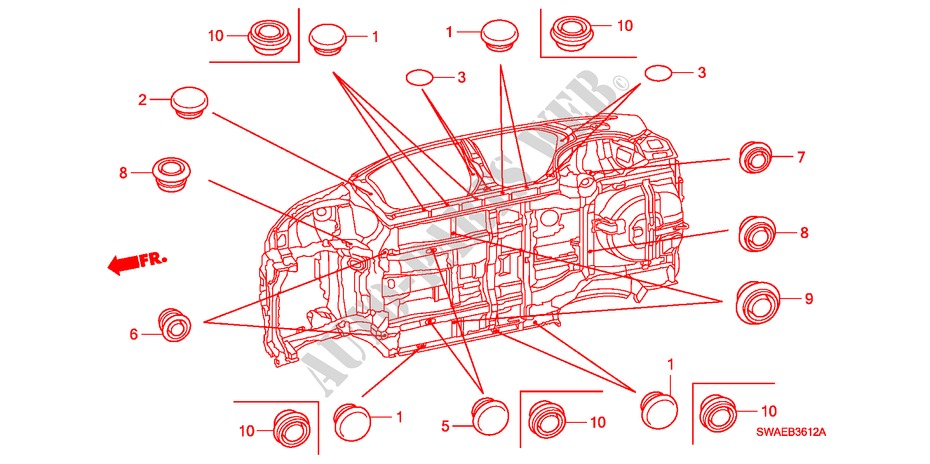 GROMMET(LOWER) for Honda CR-V RVI 5 Doors 5 speed automatic 2009
