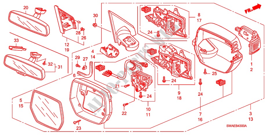 MIRROR for Honda CR-V ELEGANCE/LIFESTYLE 5 Doors 6 speed manual 2010