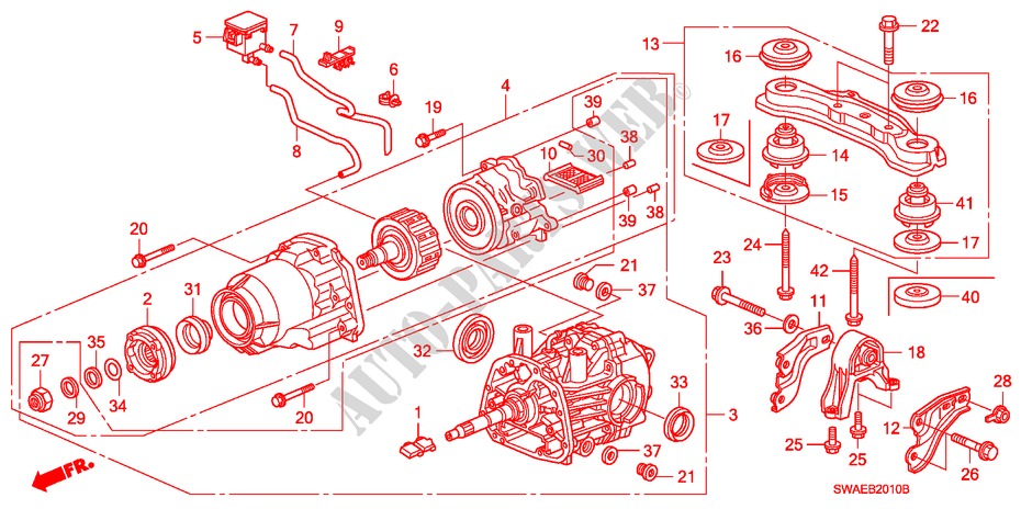 REAR DIFFERENTIAL/MOUNT for Honda CR-V ES 5 Doors 6 speed manual 2010