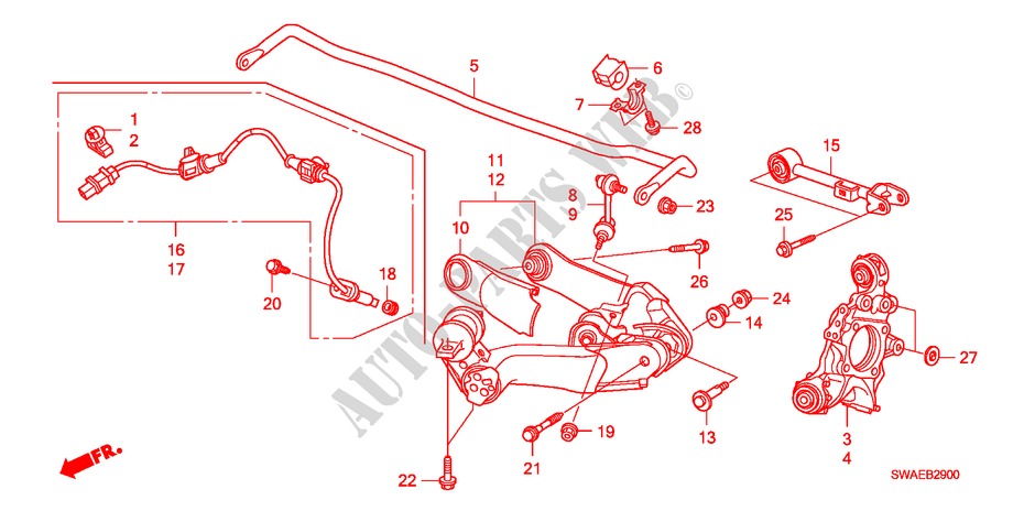 REAR LOWER ARM for Honda CR-V ES 5 Doors 6 speed manual 2010