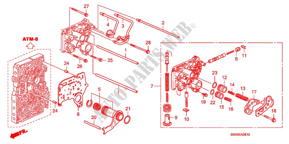 REGULATOR BODY(2.0L)(2.4L ) for Honda CR-V RVI 5 Doors 5 speed automatic 2009