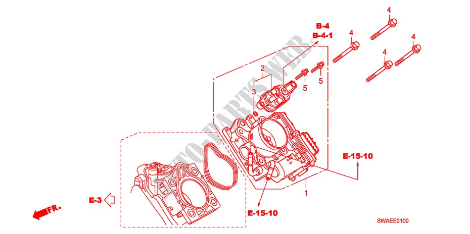THROTTLE BODY(2.0L) for Honda CR-V ELEGANCE/LIFESTYLE 5 Doors 6 speed manual 2010