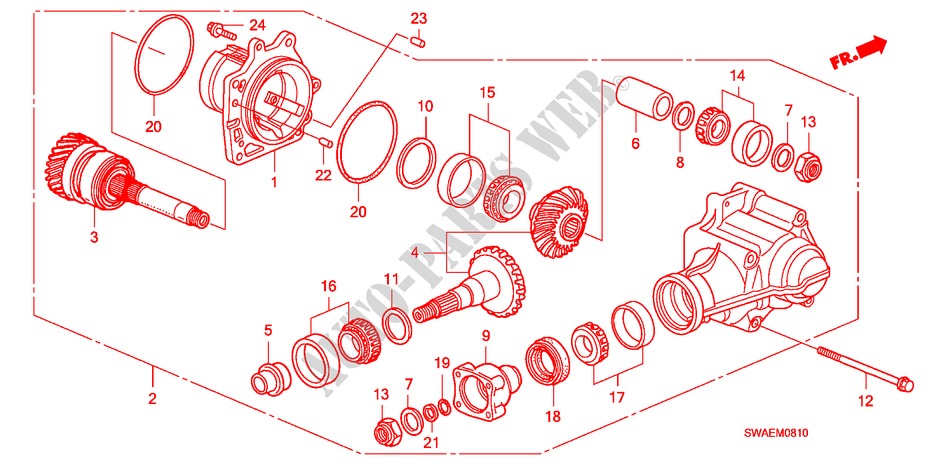 TRANSFER(2.0L)(2.4L) for Honda CR-V ES 5 Doors 6 speed manual 2010