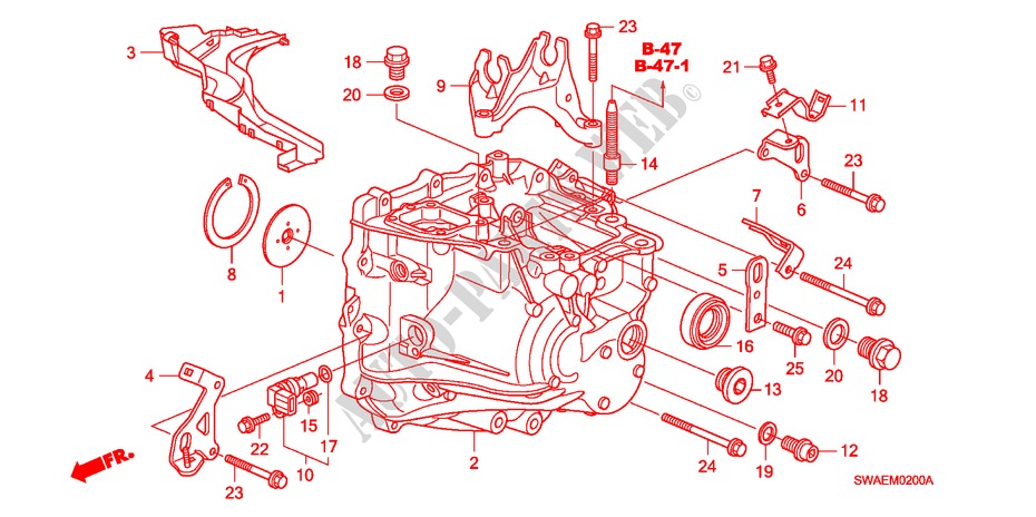 TRANSMISSION CASE(2.0L)(2 .4L) for Honda CR-V ES 5 Doors 6 speed manual 2010