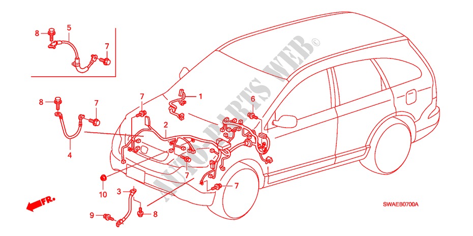 WIRE HARNESS(LH)(1) for Honda CR-V ELEGANCE/SPORT 5 Doors 6 speed manual 2009