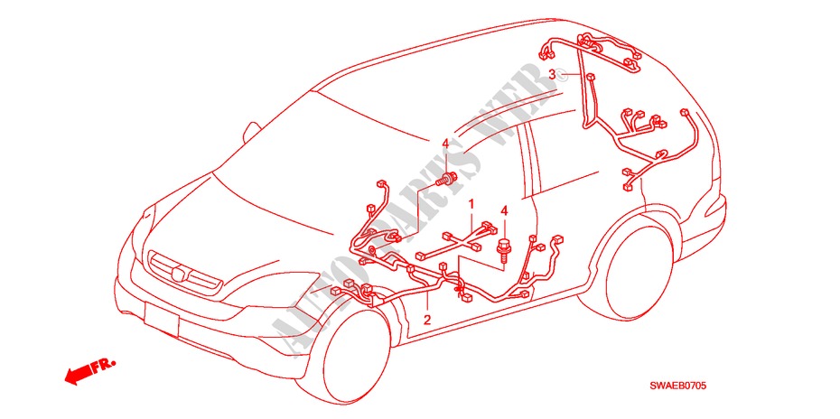 WIRE HARNESS(RH)(3) for Honda CR-V ES 5 Doors 6 speed manual 2010