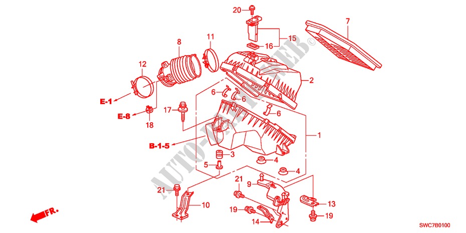 AIR CLEANER(2.0L) for Honda CR-V EXECUTIVE 5 Doors 6 speed manual 2011