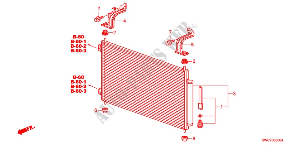 AIR CONDITIONER(CONDENSER ) for Honda CR-V DIESEL 2.2 ELEGANCE 5 Doors 6 speed manual 2011