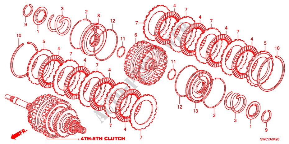 CLUTCH(FOURTH FIFTH)(2.0L )(2.4L) for Honda CR-V ELEGANCE 5 Doors 5 speed automatic 2011