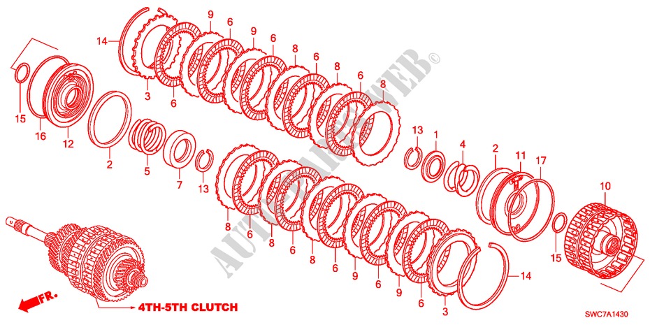 CLUTCH(FOURTH FIFTH)(DIES EL) for Honda CR-V DIESEL 2.2 ELEGANCE LIFE 5 Doors 5 speed automatic 2011