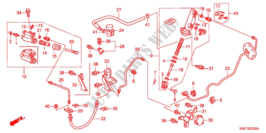 CLUTCH MASTER CYLINDER(2. 0L)(2.4L)(LH) for Honda CR-V EXECUTIVE 5 Doors 6 speed manual 2011