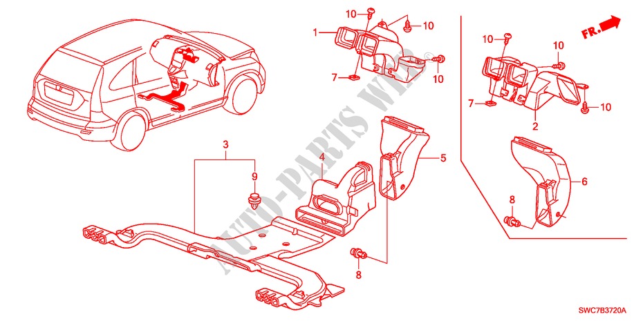 DUCT for Honda CR-V DIESEL 2.2 ELEGANCE 5 Doors 6 speed manual 2011