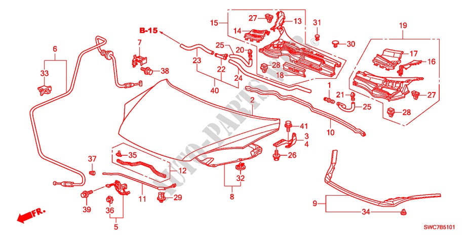 ENGINE HOOD(RH) for Honda CR-V DIESEL 2.2 EX 5 Doors 6 speed manual 2011
