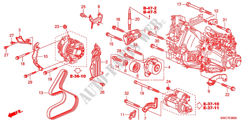 ENGINE MOUNTING BRACKET(D IESEL) for Honda CR-V DIESEL 2.2 ELEGANCE 5 Doors 6 speed manual 2011