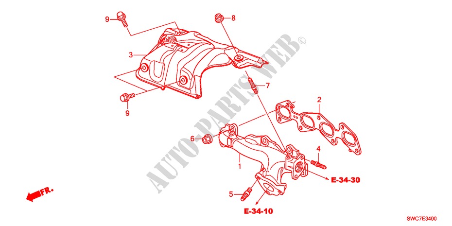 EXHAUST MANIFOLD(DIESEL) for Honda CR-V DIESEL 2.2 ELEGANCE 5 Doors 6 speed manual 2011