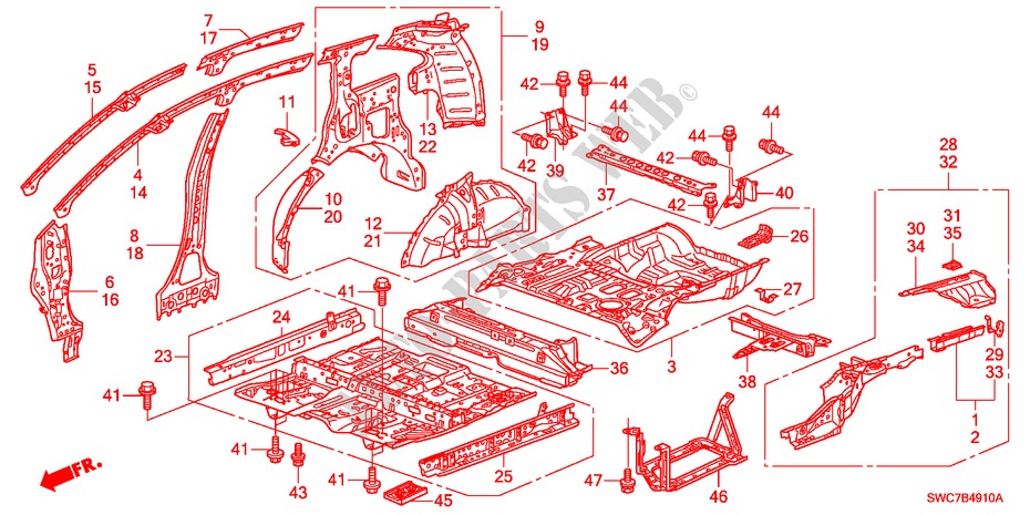 FLOOR/INNER PANELS for Honda CR-V ELEGANCE 5 Doors 6 speed manual 2011