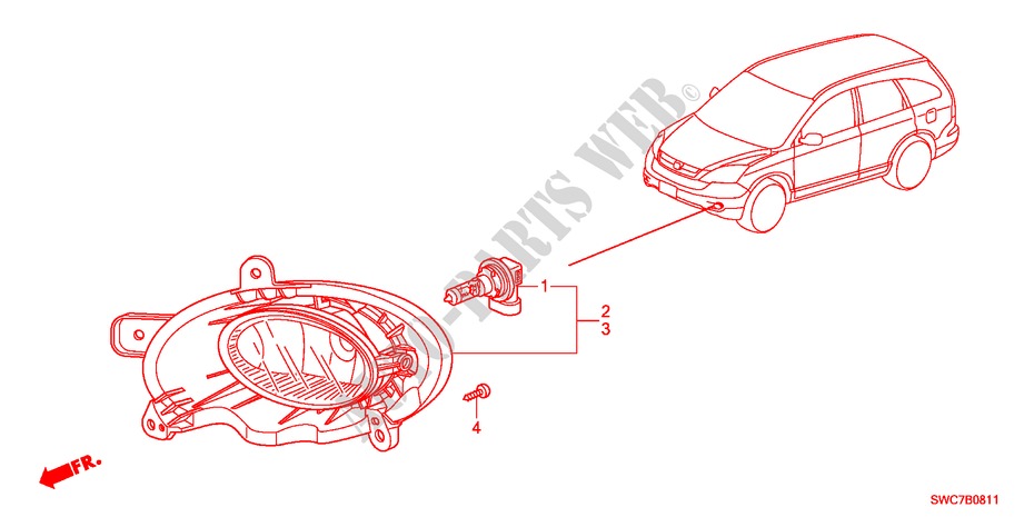 FOG LIGHT(2) for Honda CR-V DIESEL 2.2 EX 5 Doors 6 speed manual 2011