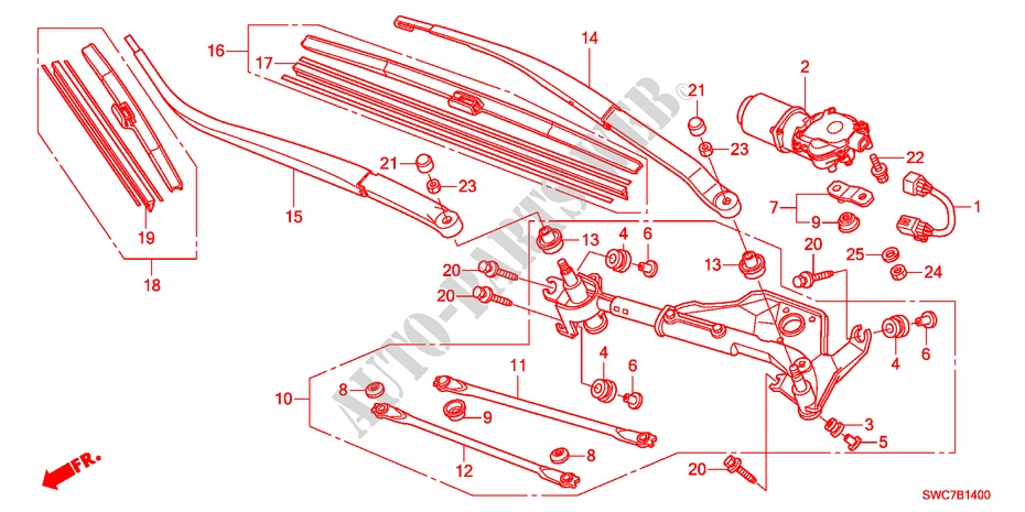 FRONT WINDSHIELD WIPER(LH ) for Honda CR-V DIESEL 2.2 ELEGANCE 5 Doors 6 speed manual 2011