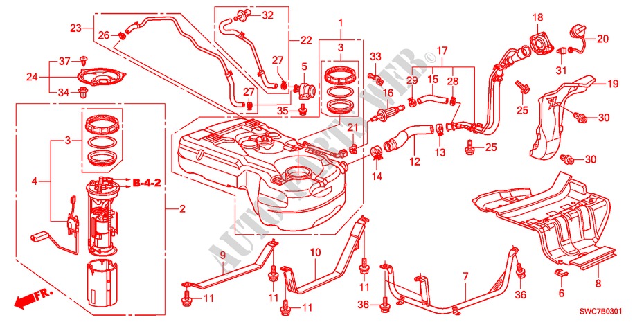 FUEL TANK(DIESEL) for Honda CR-V DIESEL 2.2 ELEGANCE 5 Doors 6 speed manual 2011