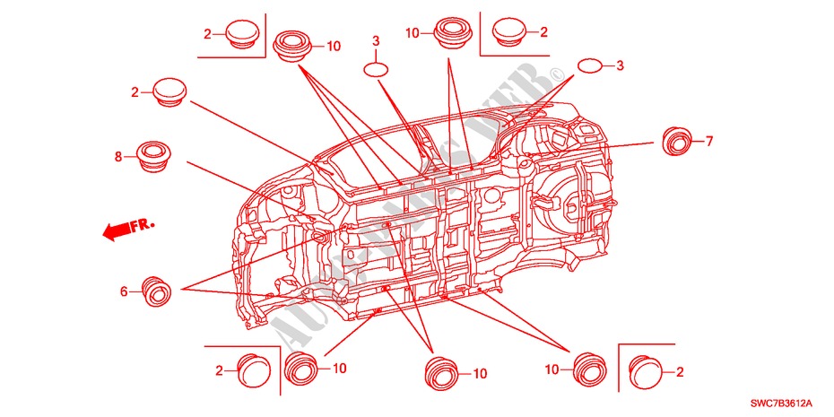 GROMMET(LOWER) for Honda CR-V RV-SI 5 Doors 6 speed manual 2011