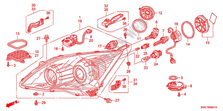 HEADLIGHT(AFS) for Honda CR-V EXECUTIVE 5 Doors 6 speed manual 2011