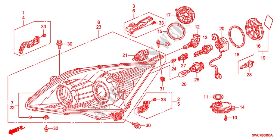 HEADLIGHT for Honda CR-V DIESEL 2.2 EX 5 Doors 6 speed manual 2011