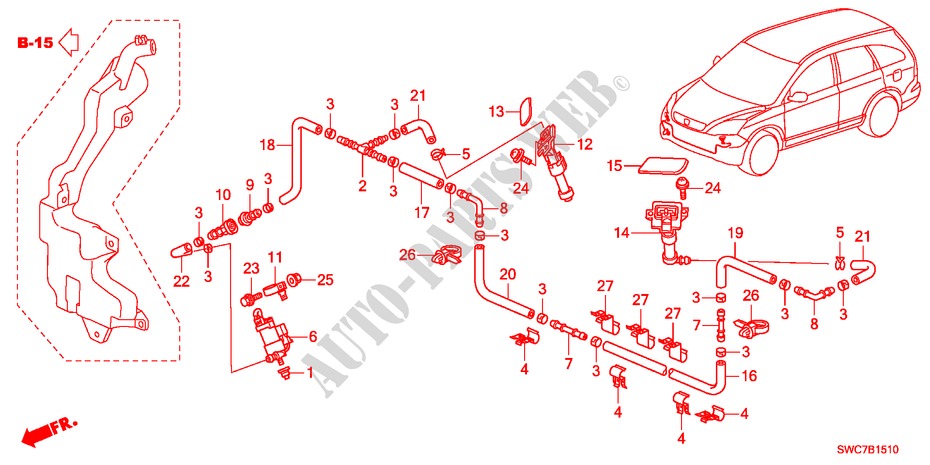 HEADLIGHT WASHER for Honda CR-V EXECUTIVE 5 Doors 6 speed manual 2011