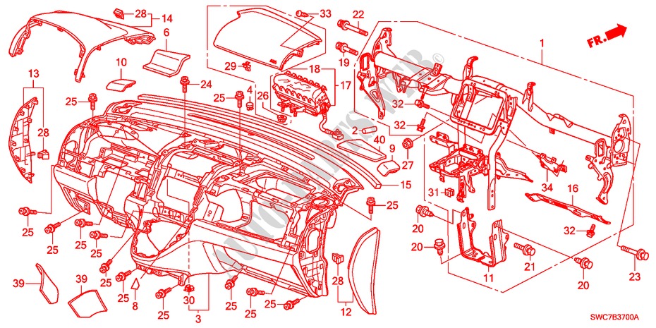 INSTRUMENT PANEL(LH) for Honda CR-V EXECUTIVE 5 Doors 6 speed manual 2011