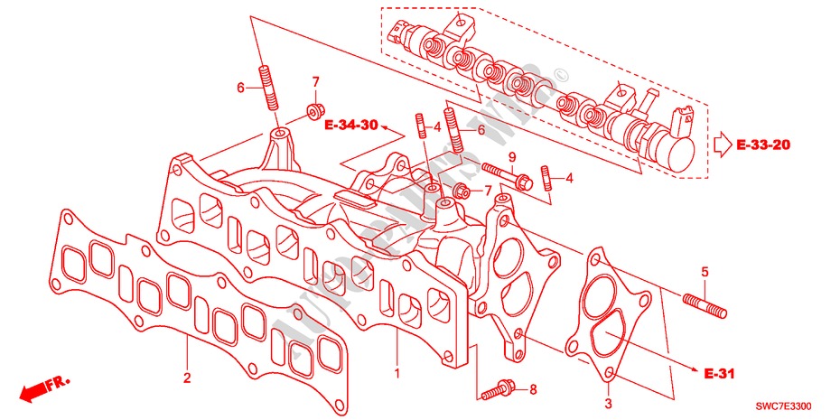 INTAKE MANIFOLD(DIESEL) for Honda CR-V DIESEL 2.2 EX 5 Doors 6 speed manual 2011