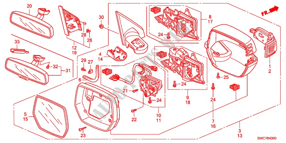 MIRROR for Honda CR-V COMFORT RUNOUT 5 Doors 6 speed manual 2011