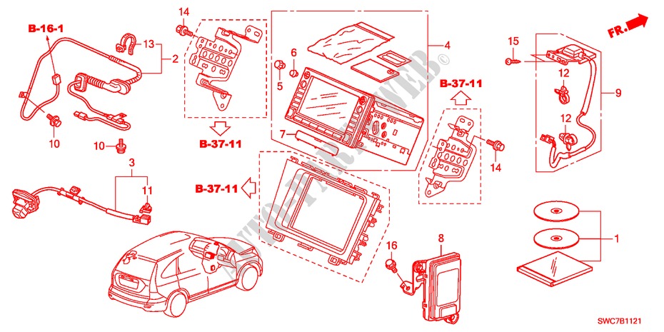 NAVIGATION SYSTEM(RH) for Honda CR-V DIESEL 2.2 EX 5 Doors 6 speed manual 2011