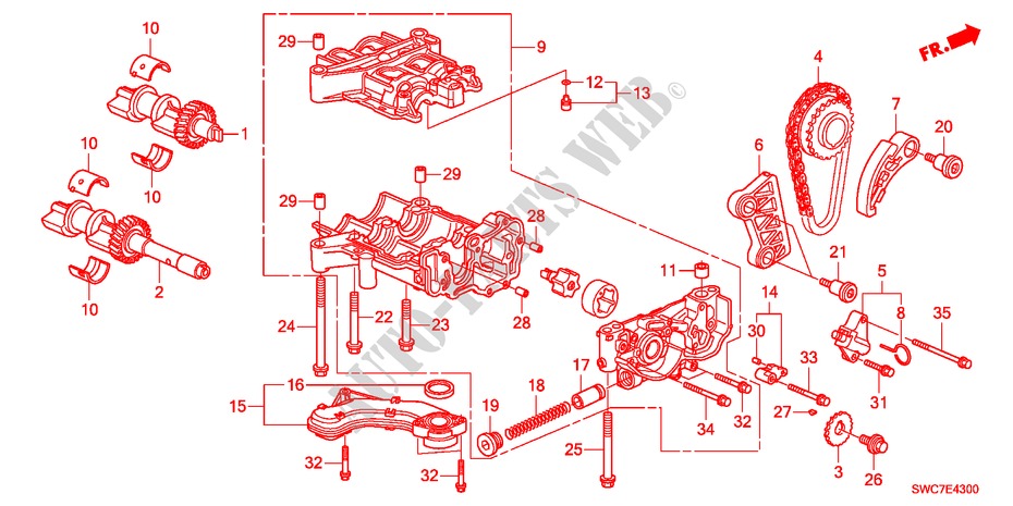 OIL PUMP(DIESEL) for Honda CR-V DIESEL 2.2 EX 5 Doors 6 speed manual 2011