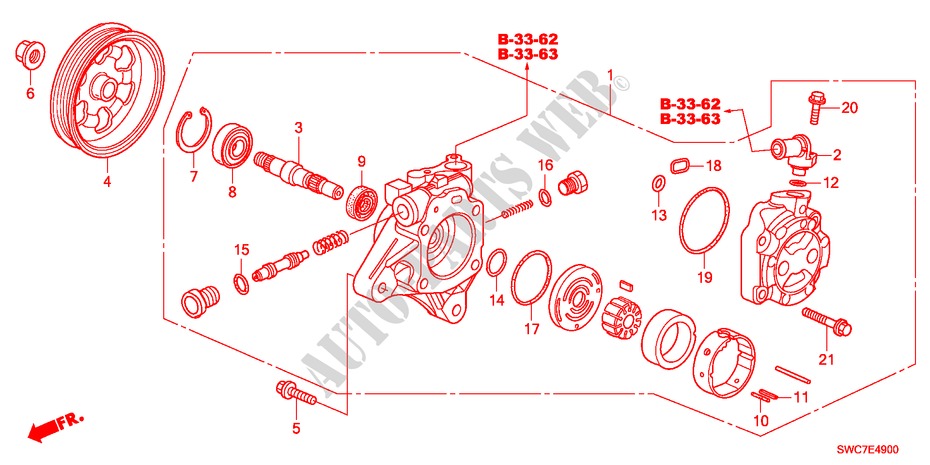 POWER STEERING PUMP(DIESE L) for Honda CR-V DIESEL 2.2 ELEGANCE 5 Doors 6 speed manual 2011